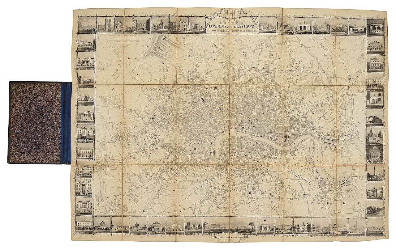 London. Tallis's Illustrated Plan of London and Its Environs, 1851 - Image 2 of 2