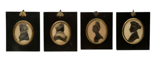 Early 19th century British School. Four silhouette portraits