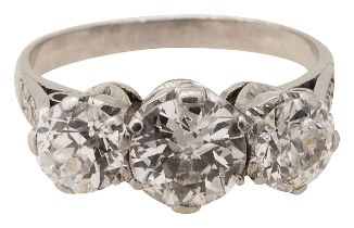 Three stone diamond ring