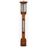 A late Victorian oak stick barometer by Wright & Co Westminster