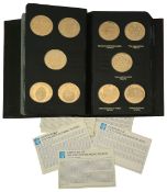 A History of the English-Speaking Peoples. A set of 50 22ct gold plated silver medals
