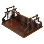 A George IV rosewood double sided desk top book tray