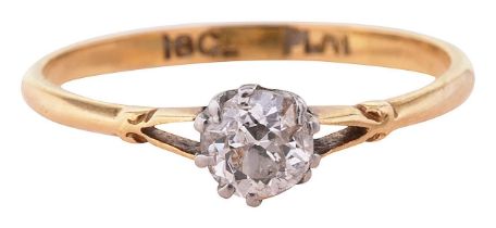 A diamond single stone ring