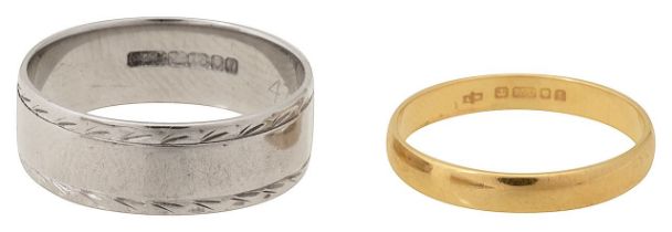 Two 18ct gold bands