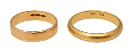 Two 18ct gold bands