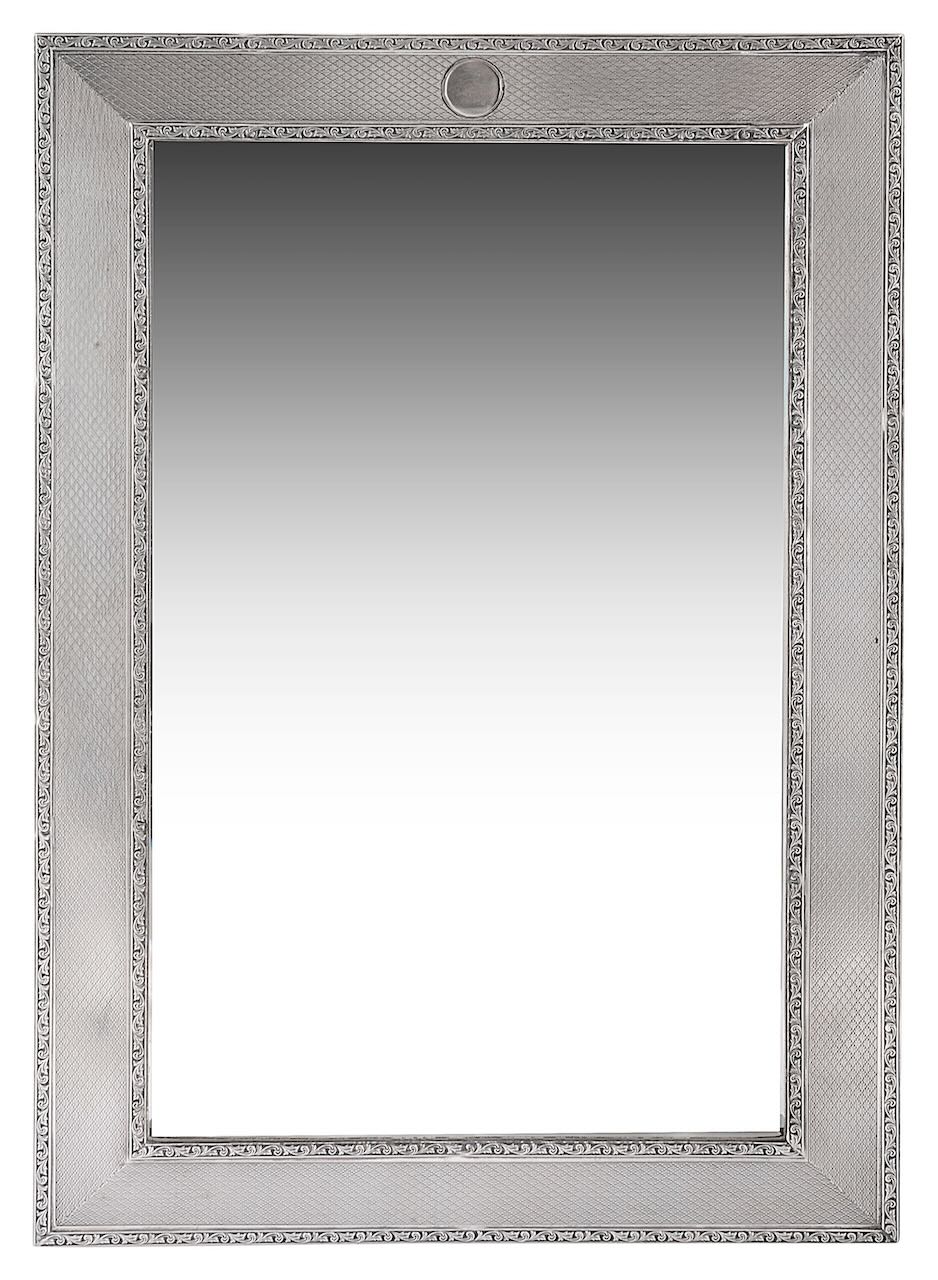 A George V silver easel back dressing table mirror