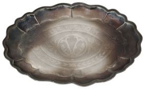 A mid 20th century century South East Asian silver dish