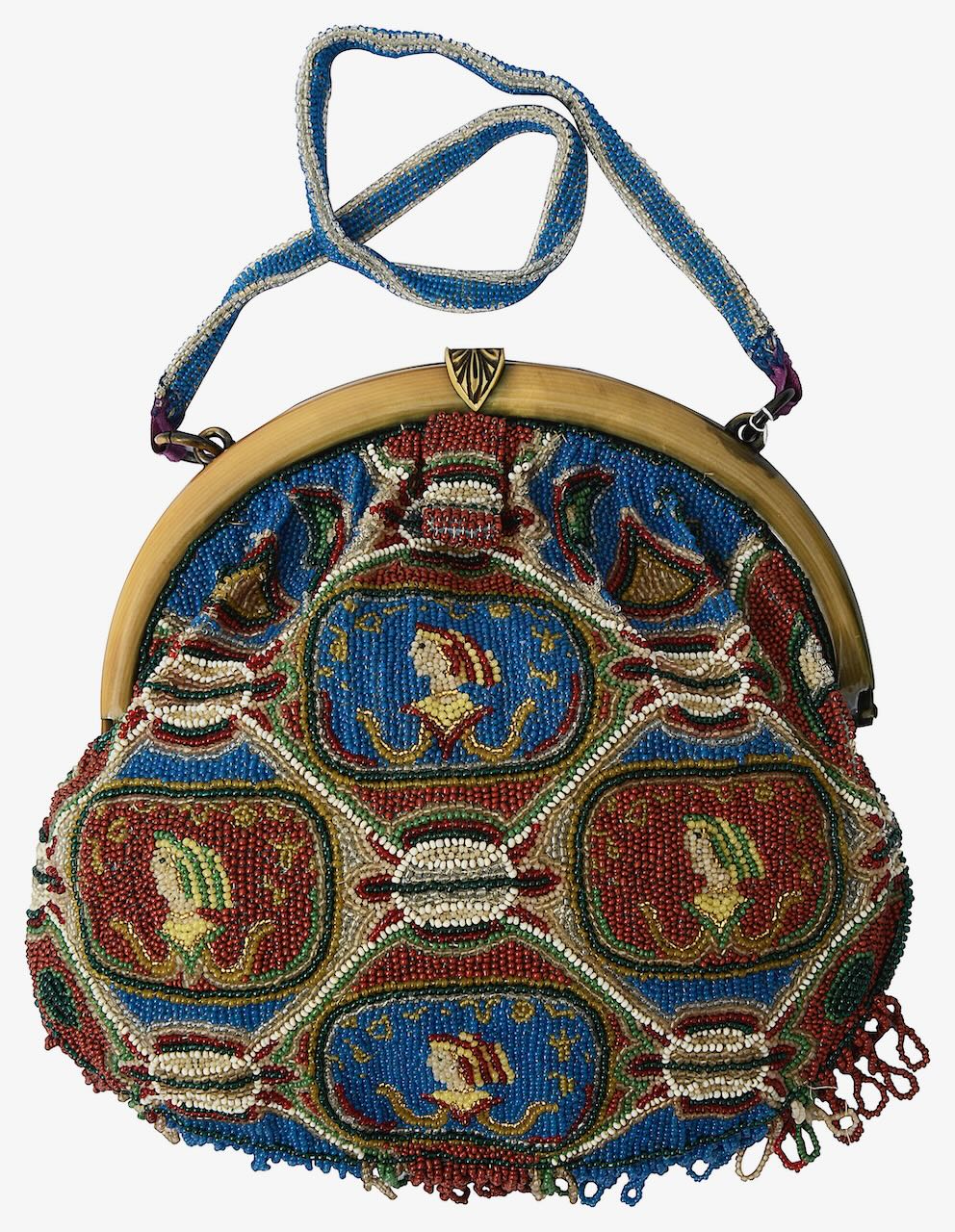1920s Egyptian Revival beaded evening bag