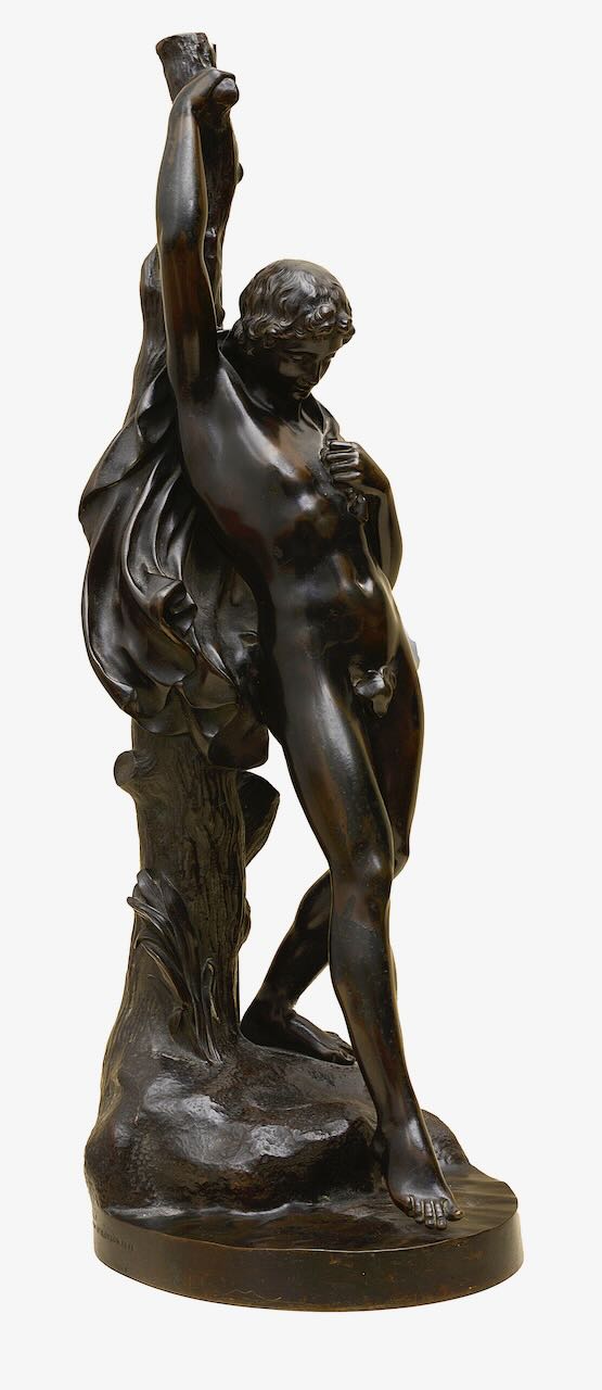 John Henry Foley R.A. Irish (1818-1874) A bronze of a Youth at a Stream