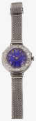 An 18ct white gold and enamel lady's wristwatch