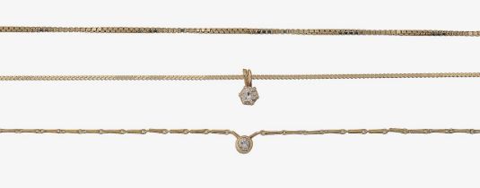 18ct gold diamond single stone necklace