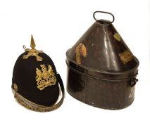 Post 1902 Royal Engineers Home Service spiked helmet. George Findlay VC