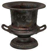 A Mappin & Webb silver on copper twin handled campana form wine cooler