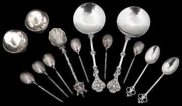 A collection of silver spoons