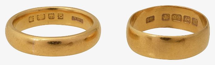 Two 22ct gold bands