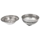 Two modern Indian silver bowls