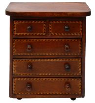 An early Victorian mahogany apprentice chest barbers pole