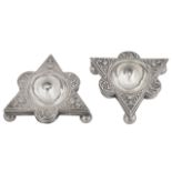 A pair of late Victorian silver open salts in Renaissance style