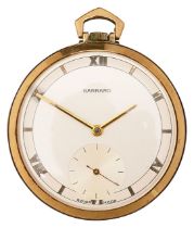 A Garrard 9ct keyless pocket watch