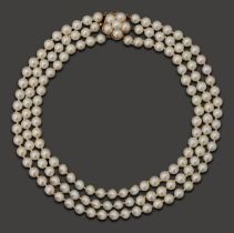 Three strand cultured pearl necklace