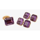 A pair of amethyst cufflinks