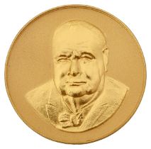 A 22ct gold Sir Winston Churchill 1874-1965 commemorative medallion