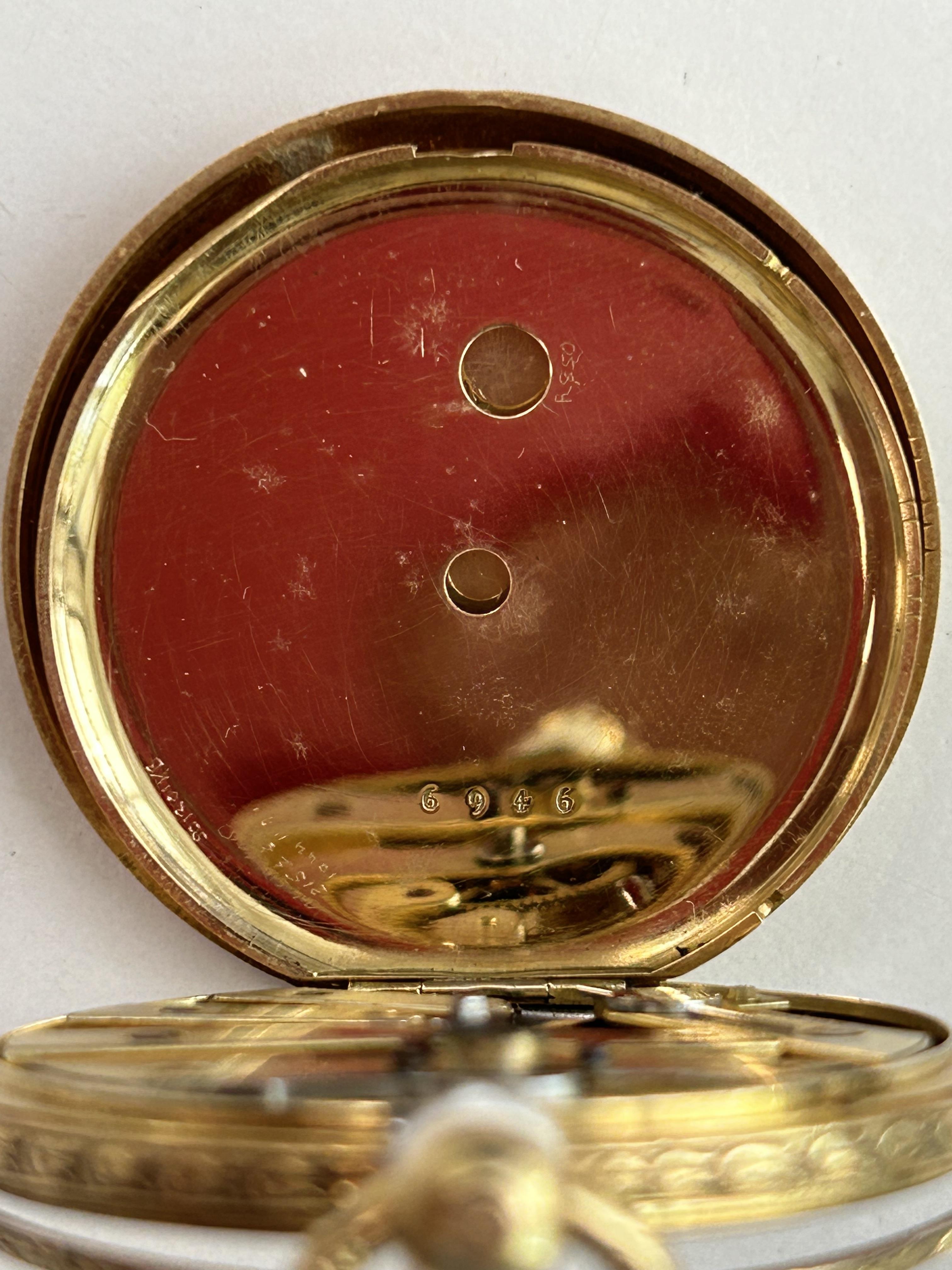 18K open open faced faced pocket watch - Image 3 of 4
