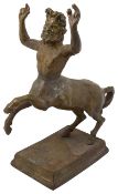 After the antique Grand Tour style patinated bronze study of a centaur