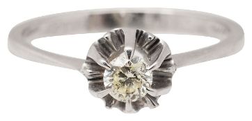 An 18ct white gold and diamond solitaire