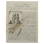 Execution Broadside. Account of the Trial, & C. of Jonathan Cook