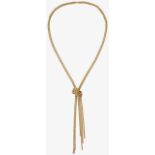 A stylish 18ct gold twisted knot necklace