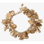 A 9ct gold charm bracelet