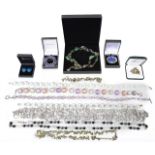 A collection of silver and costume jewellery