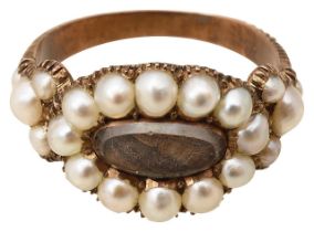 19th C pearl memorial ring