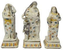 late 18th C Staffordshire pearlware figure group of Faith Hope and Charity