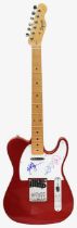 Led Zeppelin Interest. A signed Fender Squier Affinity Tele electric guitar