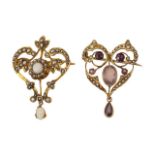 Two Edwardian brooches