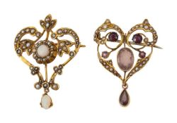 Two Edwardian brooches