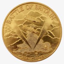 A 22ct gold Battle of Britain 25th Anniversary commemorative medallion