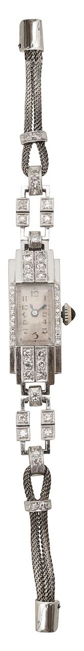 Art Deco Platinum, white gold & diamond cocktail watch - Image 2 of 2