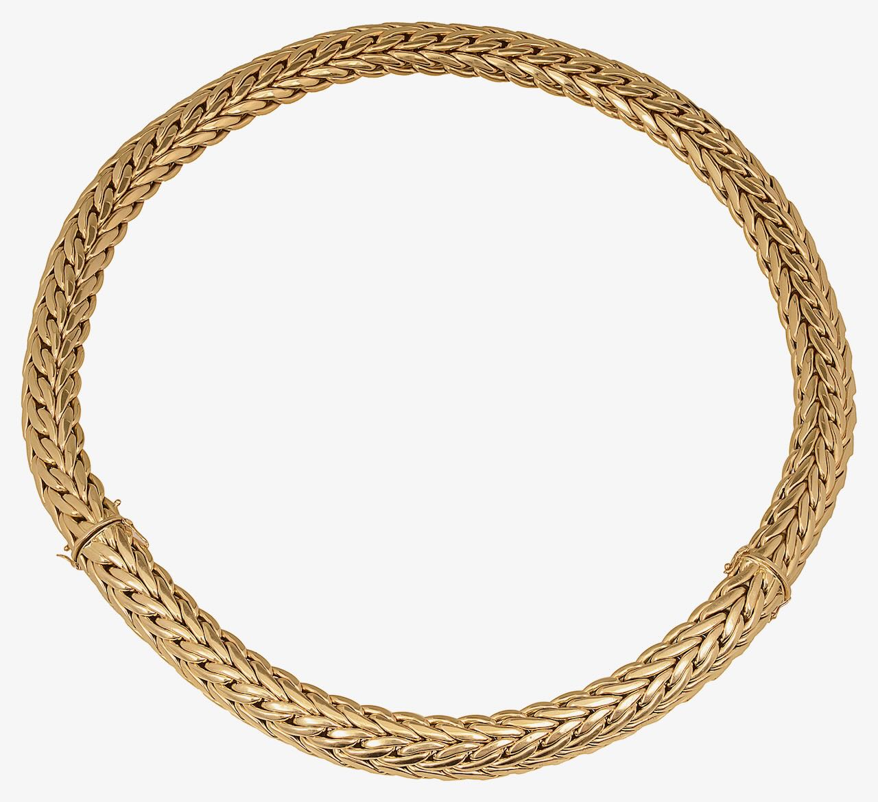 An impressive chunky fancy-link D section necklace and bracelet - Bild 2 aus 2