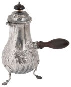 An Edwardian silver coffee pot