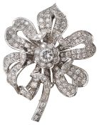A Cluster diamond spray brooch