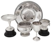 Silver and electroplated prize trophies