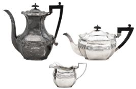 An Edwardian part silver tea and coffee service
