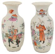 A pair of Chinese famille rose porcelain vases c.1900