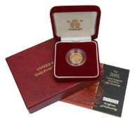 United Kingdom. Royal Mint Elizabeth II 2001 gold Half Sovereign