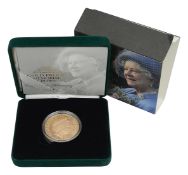 Royal Mint Elizabeth 2002 gold proof Memorial Crown The Queen Mother 1900-2002