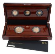 United Kingdom. Royal Mint Elizabeth II 2014 gold proof five-coin Sovereign set
