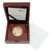Royal Mint Elizabeth II 2017 gold proof £5 coin The Platinum Wedding Anniversary
